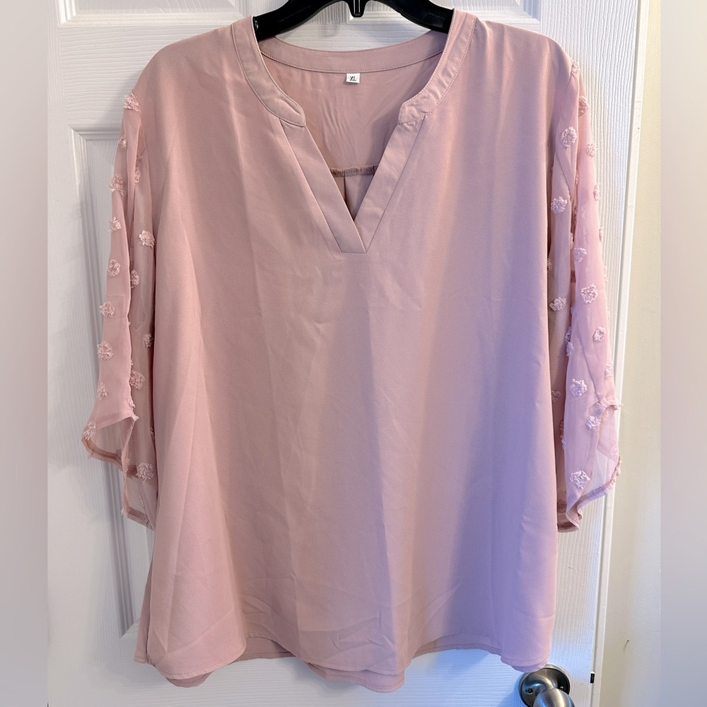 Pink 3/4 sleeve blouse